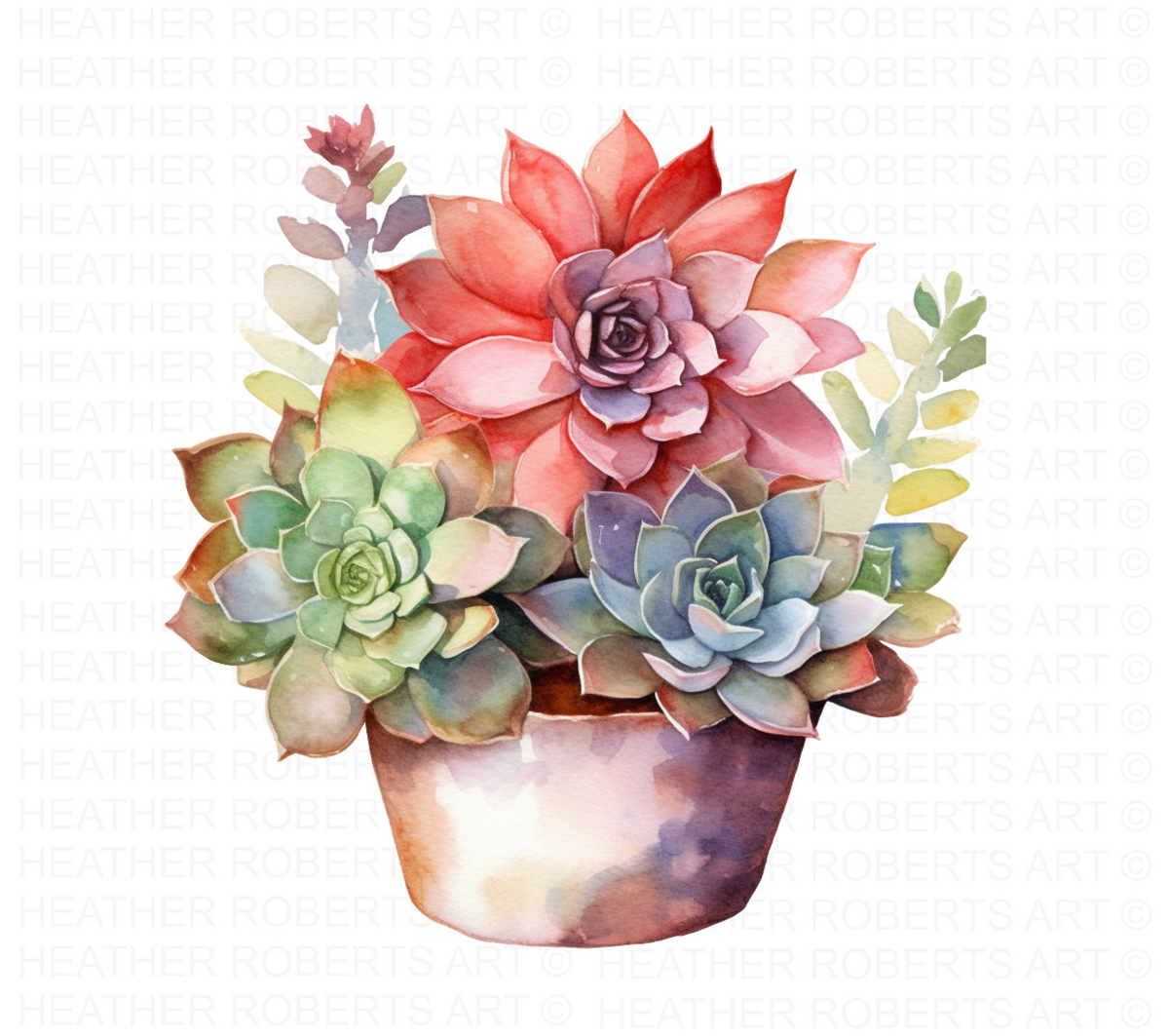 watercolor succulent clipart Watercolor Succulents Clipart – Heather Roberts Art