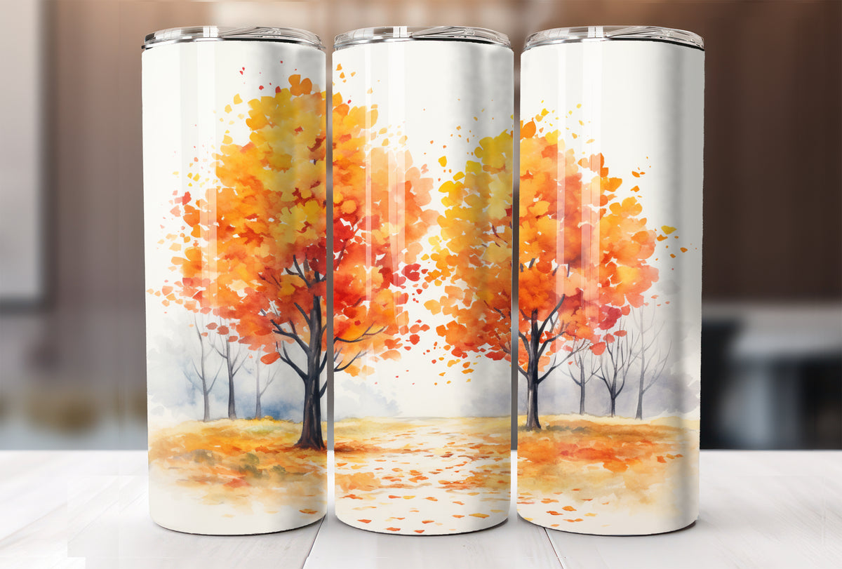 Fall Trees 20 Oz Tumbler Sublimation Wrap Design – Heather Roberts Art