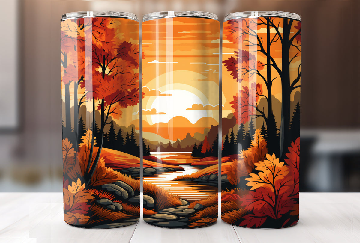 Fall Trees 20 Oz Tumbler Sublimation Wrap Design – Heather Roberts Art