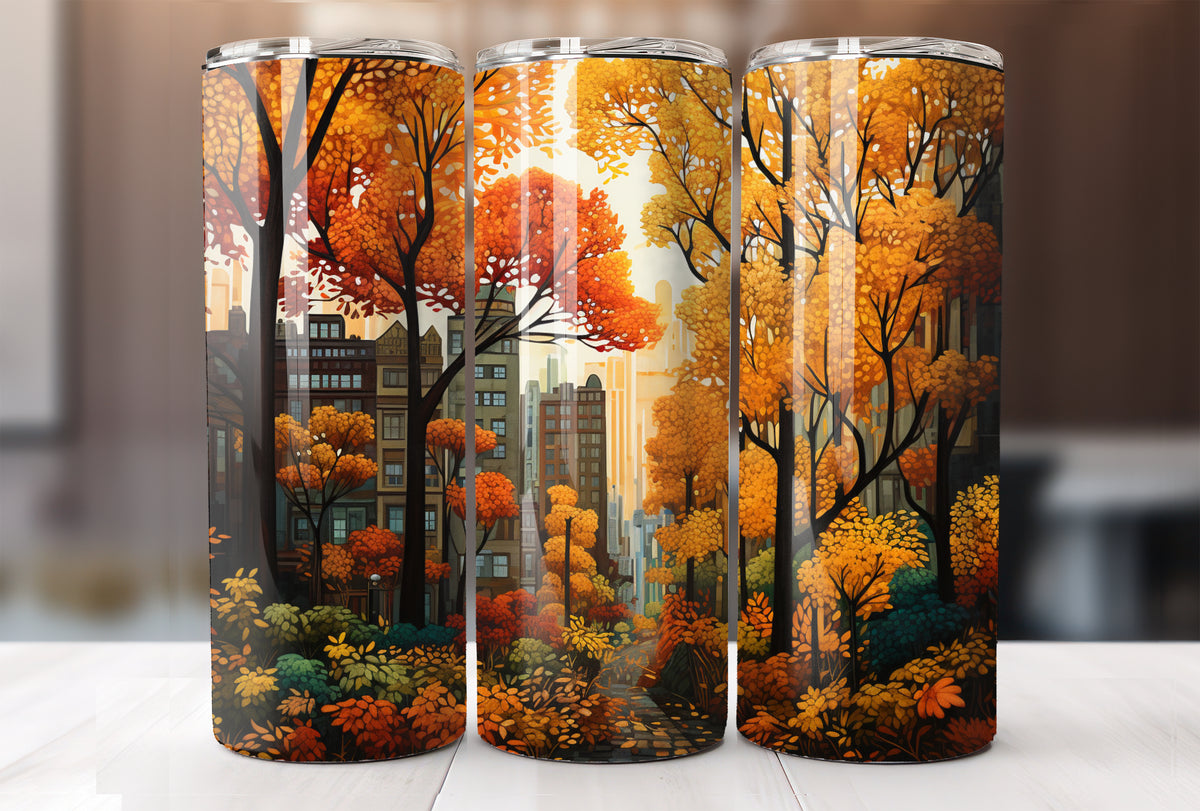 Fall Trees 20 Oz Tumbler Sublimation Wrap Design – Heather Roberts Art