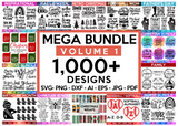 MEGA SVG BUNDLE Vol 1, 1000+ Designs