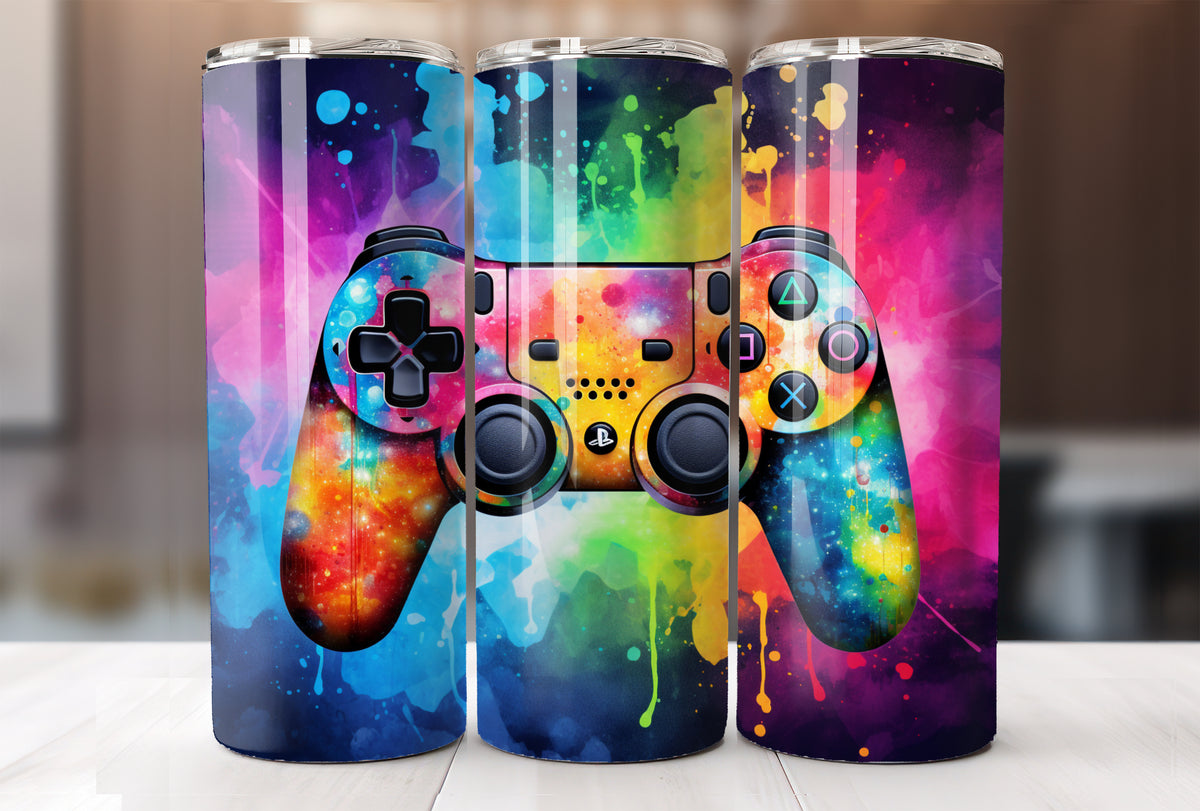 Gamer 20 Oz Tumbler Wrap, 3D Game Controller Tumbler Wrap – Heather ...