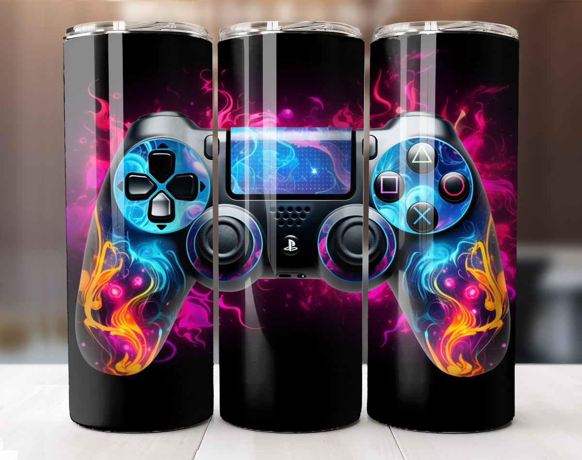 Gamer 20 Oz Tumbler Wrap, 3D Game Controller Tumbler Wrap – Heather ...