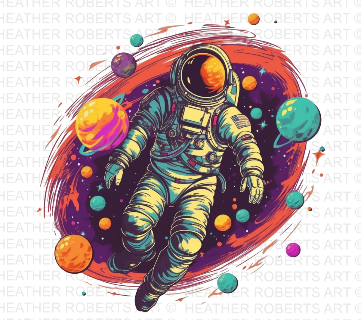 Psychedelic Astronaut PNG – Heather Roberts Art