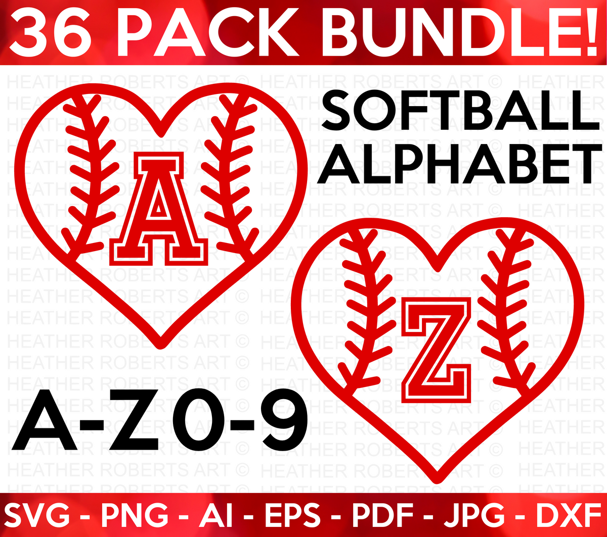 Baseball Alphabet Letters PNG Bundle