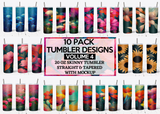 20 Oz Floral Skinny Tumbler Sublimation Wraps Bundle, Volume 4, Floral Designs PNG Bundle
