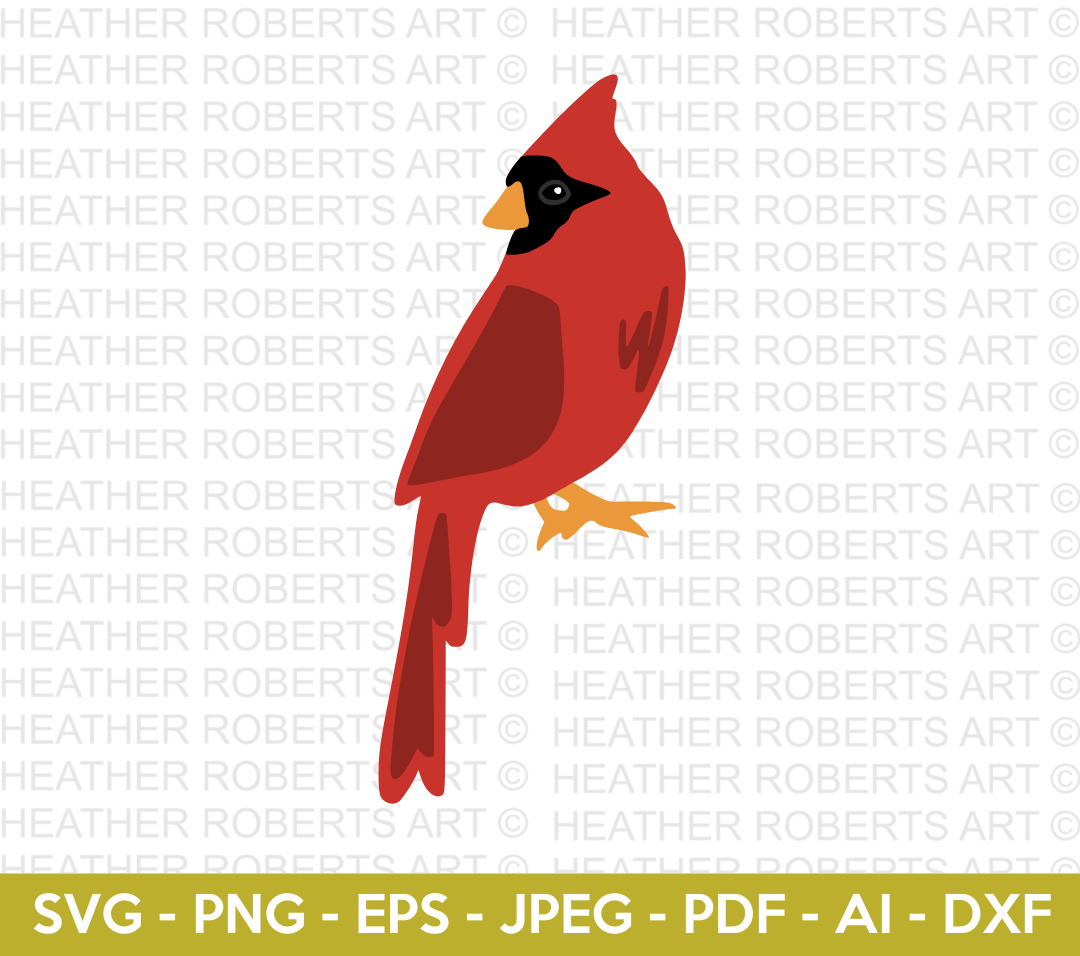 Red Cardinal Bird - T-shirt Design Png