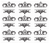 Split Fancy Monogram Alphabet SVG Bundle
