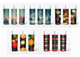20 Oz Christmas Skinny Tumbler Sublimation Wraps Bundle