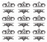 Split Fancy Monogram Alphabet SVG Bundle