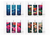 20 Oz Floral Skinny Tumbler Sublimation Wraps Bundle, Volume 4, Floral Designs PNG Bundle