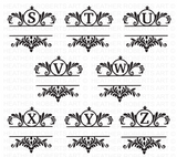 Split Fancy Monogram Alphabet SVG Bundle
