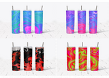20 Oz Skinny Tumbler Sublimation Wraps Bundle, Volume 2 - Marbling Designs PNG Bundle