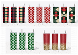 20 Oz Christmas Skinny Tumbler Sublimation Wraps Bundle