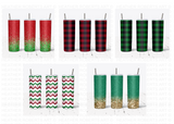 20 Oz Christmas Skinny Tumbler Sublimation Wraps Bundle - Volume 5