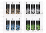 20 Oz Skinny Tumbler Sublimation Wraps Bundle, Volume 1 - Glitter Leopard Prints Bundle