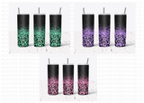 20 Oz Skinny Tumbler Sublimation Wraps Bundle, Volume 1 - Glitter Leopard Prints Bundle