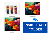 20 Oz Floral Skinny Tumbler Sublimation Wraps Bundle, Volume 4, Floral Designs PNG Bundle