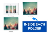 20 Oz Christmas Skinny Tumbler Sublimation Wraps Bundle - Volume 5