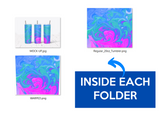 20 Oz Skinny Tumbler Sublimation Wraps Bundle, Volume 2 - Marbling Designs PNG Bundle