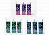 20 Oz Skinny Tumbler Sublimation Wraps Bundle, Volume 1 - Glitter Leopard Prints Bundle
