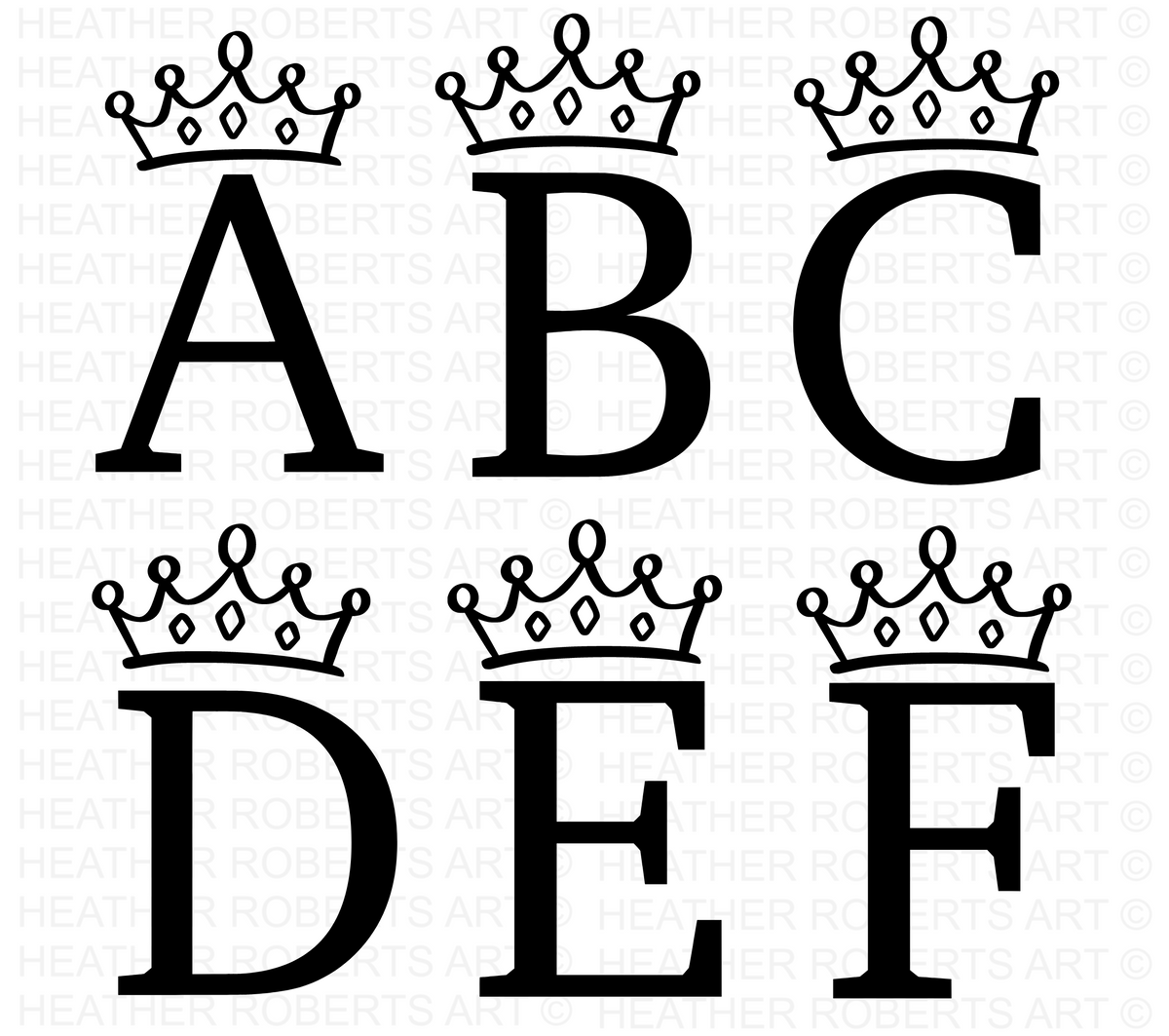 Princess Alphabet and Numbers SVG Bundle – Heather Roberts Art