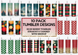 20 Oz Christmas Skinny Tumbler Sublimation Wraps Bundle