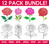 Rose Flower SVG Bundle