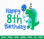 Happy 8th Birthday Svg