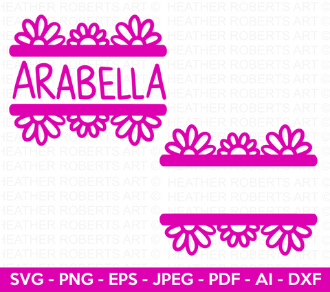 Floral Split Monogram SVG