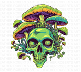 Psychedelic Mushroom Skull PNG