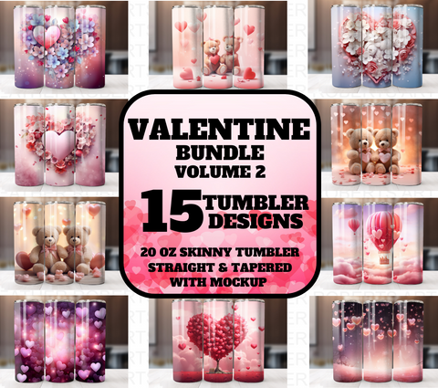 Valentine's Day 20 Oz Tumbler Wrap Bundle - Volume 2