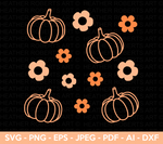 Pumpkins and Flowers Svg