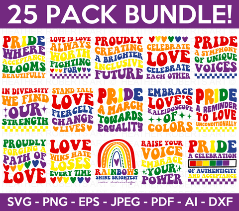 Retro LGBTQ+ SVG Bundle, Gay Pride SVG Bundle