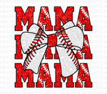 Baseball Mama Coquette Bow Sublimation PNG