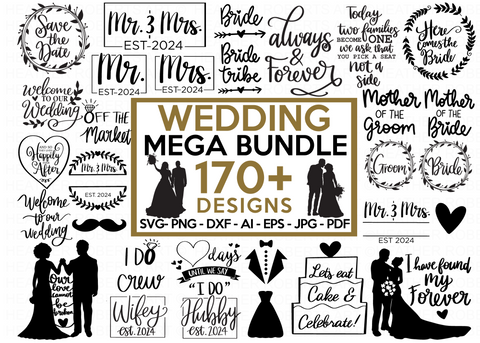 170+ Wedding Mega SVG Bundle