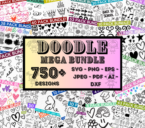 DOODLE MEGA SVG BUNDLE, 750+ Designs