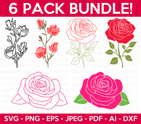 Rose Flower SVG Bundle