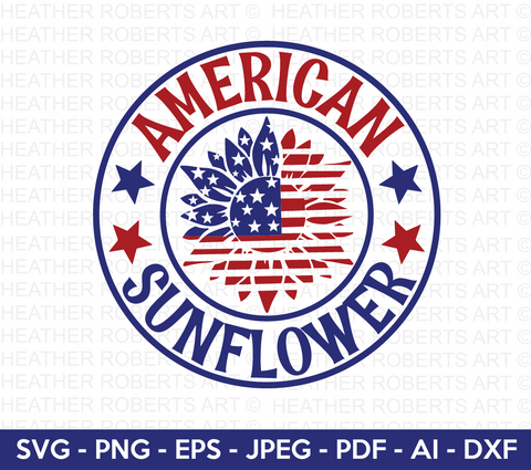 America Sunflower SVG