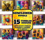 Alcohol Ink Sunflower Tumbler Wrap Bundle