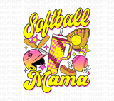 Softball Mama Sublimation PNG