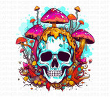 Psychedelic Mushroom Skull PNG