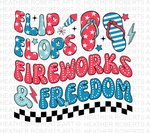 Flip Flops Fireworks and Freedom PNG