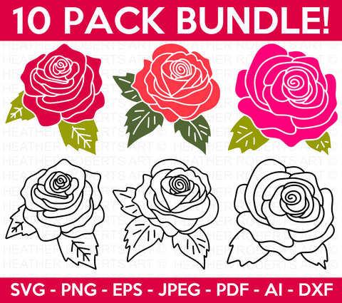 Rose Flower SVG Bundle