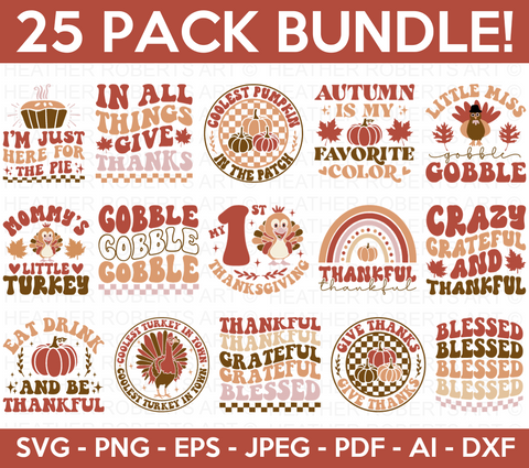 Retro Thanksgiving SVG Bundle