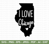 I Love Chicago Illinois SVG