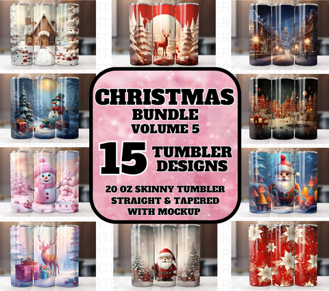 Christmas 20 Oz Tumbler Wrap Bundle - Volume 5