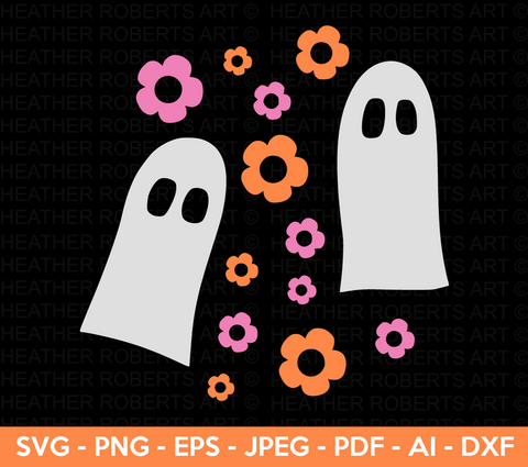 Ghosts and Flowers Svg