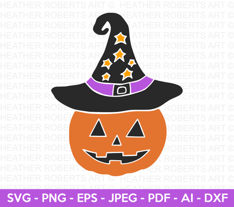 Pumpkin with Witch Hat SVG
