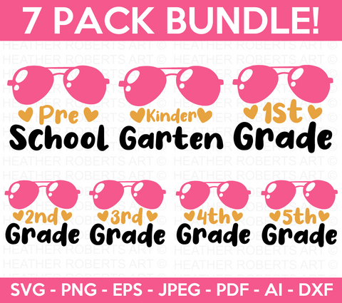 Back to School Sunglasses SVG Bundle